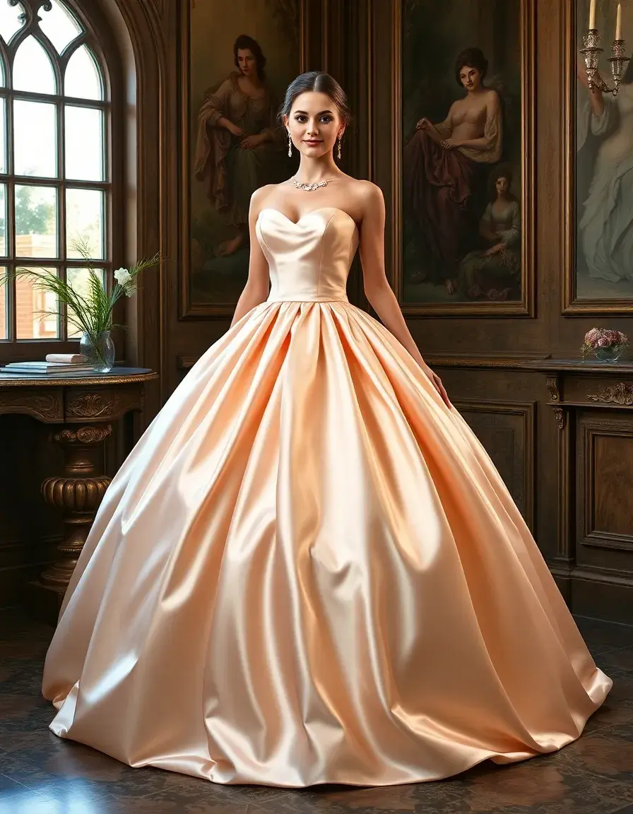 Robe de bal princesse en satin élégant