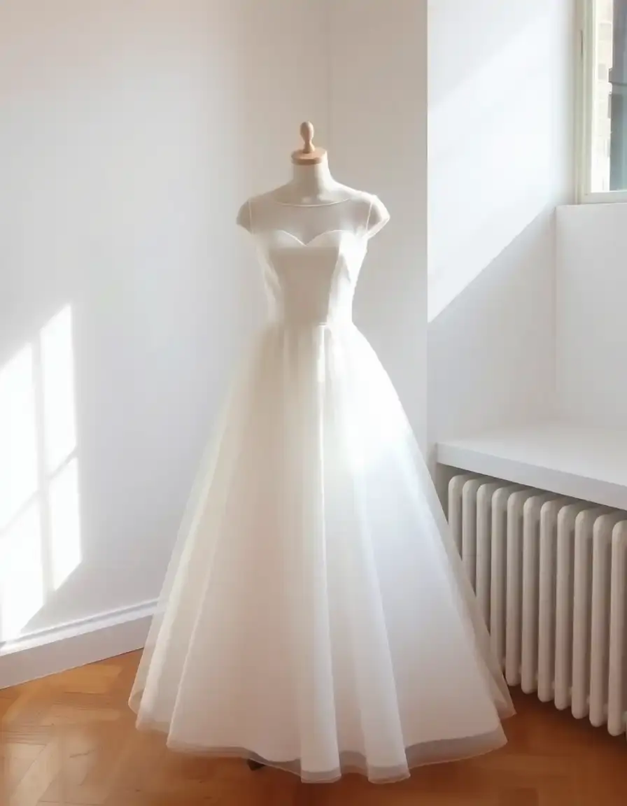 Robe princesse mariage moderne et minimaliste