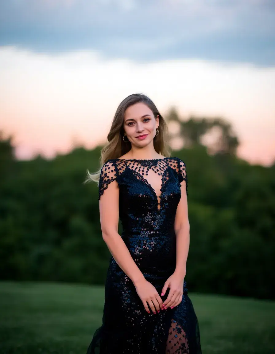 Black Sequin Dress - Robe noire élégante à paillettes