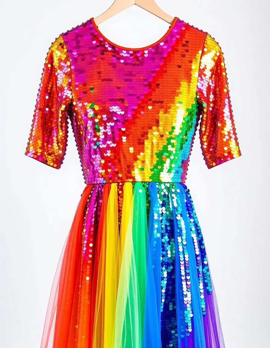 Rainbow Sequin Party - Robe multicolore de fête