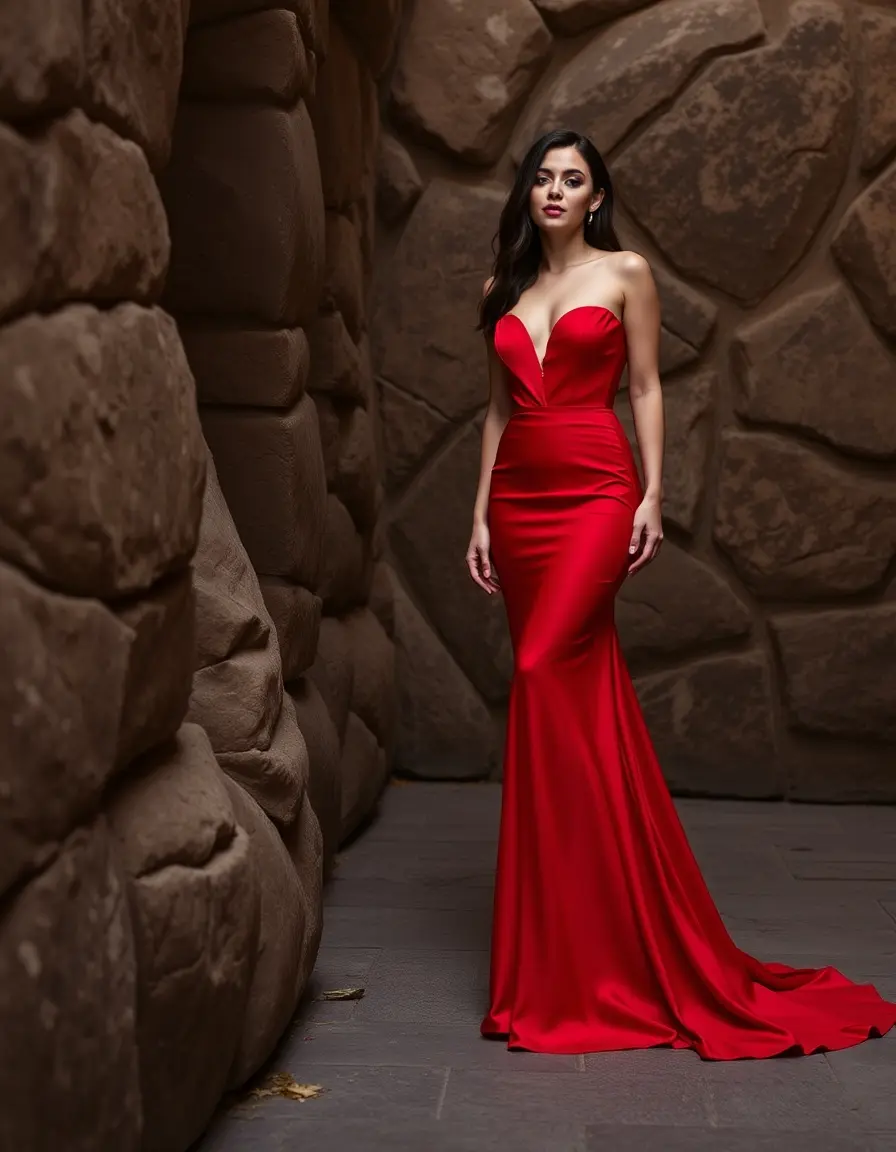Robe sirène rouge éclatante
