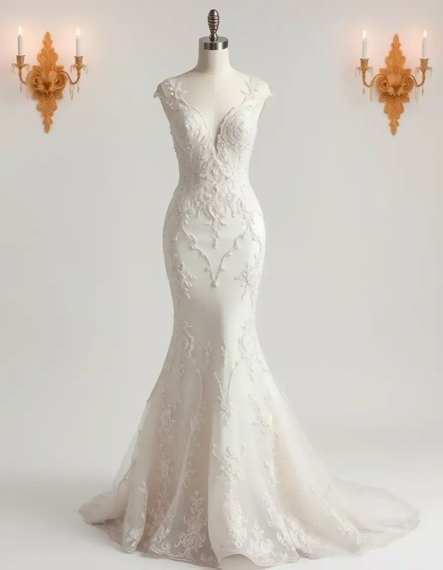 Robe sirène mariage perlée scintillante