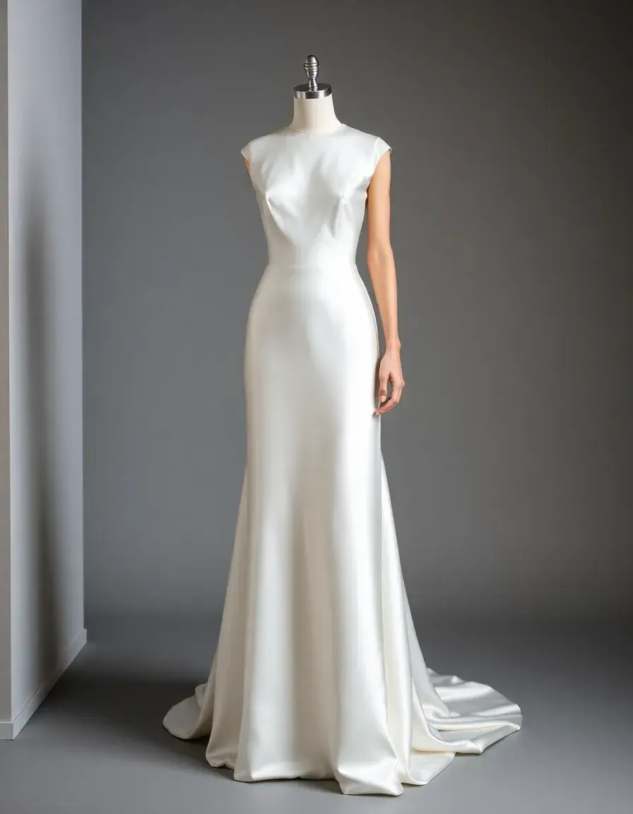 Robe sirène mariage en satin lisse