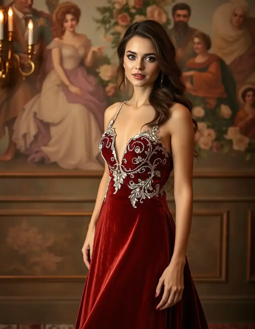 Robe de soirée mariage en velours