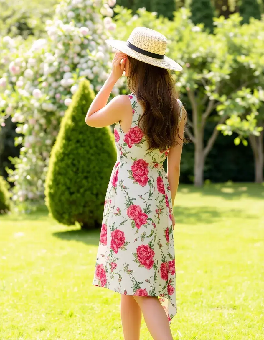 Robe de soirée à motifs floraux