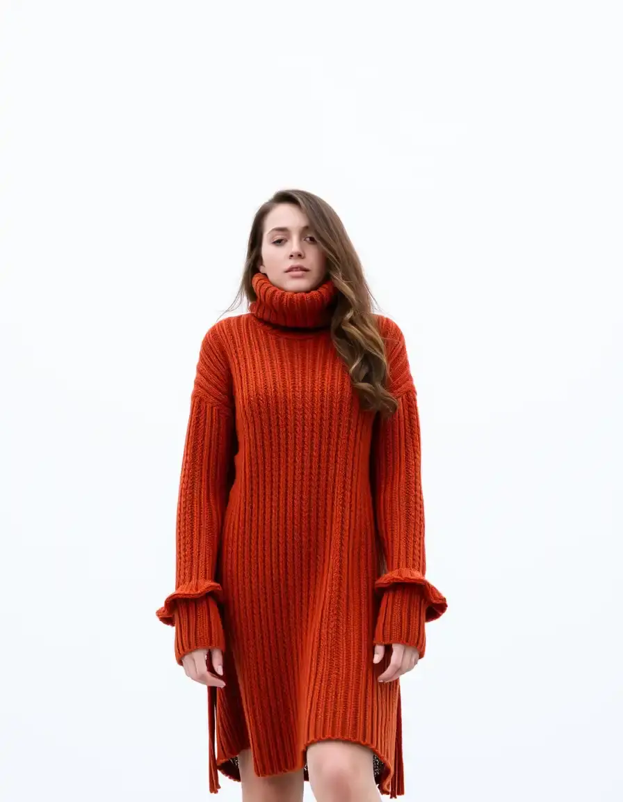 Robe en maille terracotta mariage décontracté
