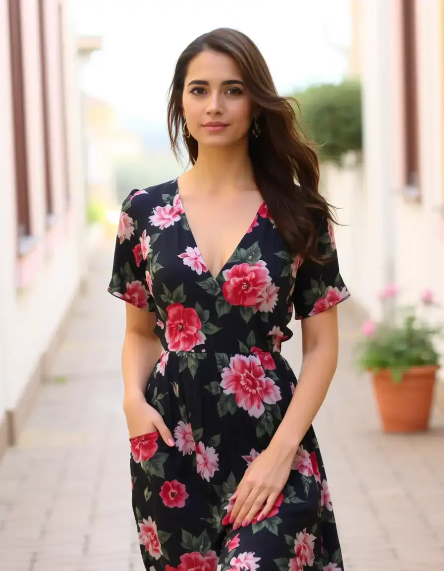 Robe transparente à motifs fleurs