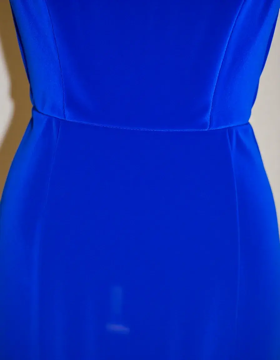 Robe de soirée velours femme bleu élégante