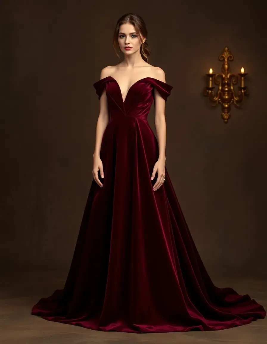 Robe velours femme bordeaux luxueuse