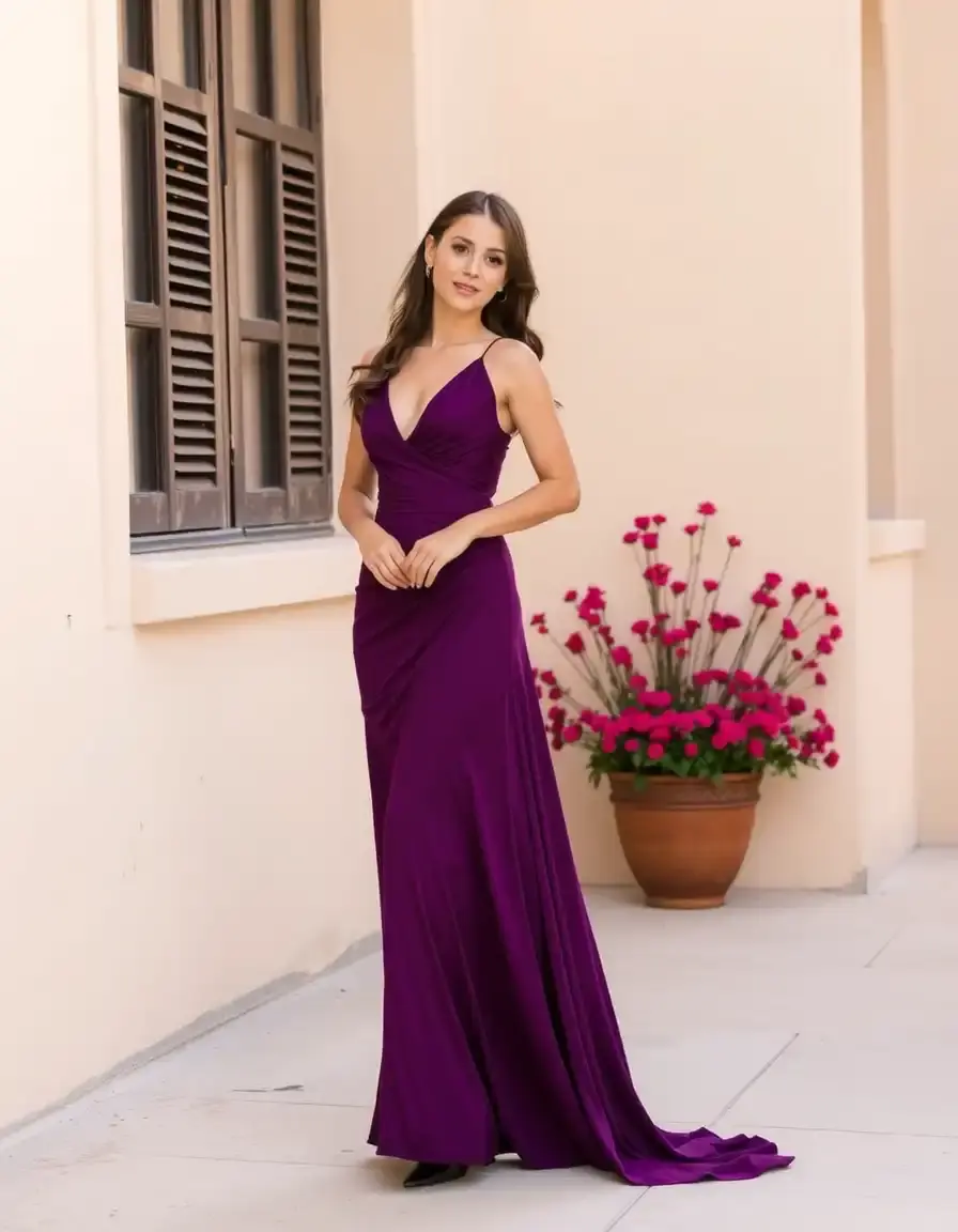 Deep Purple Maxi Dress Elegant