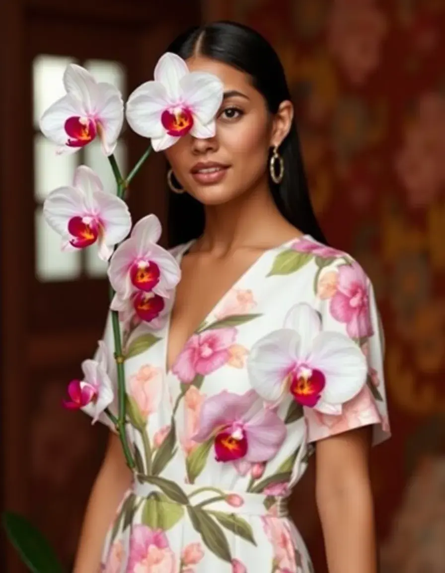 Orchid Floral Dress Printed