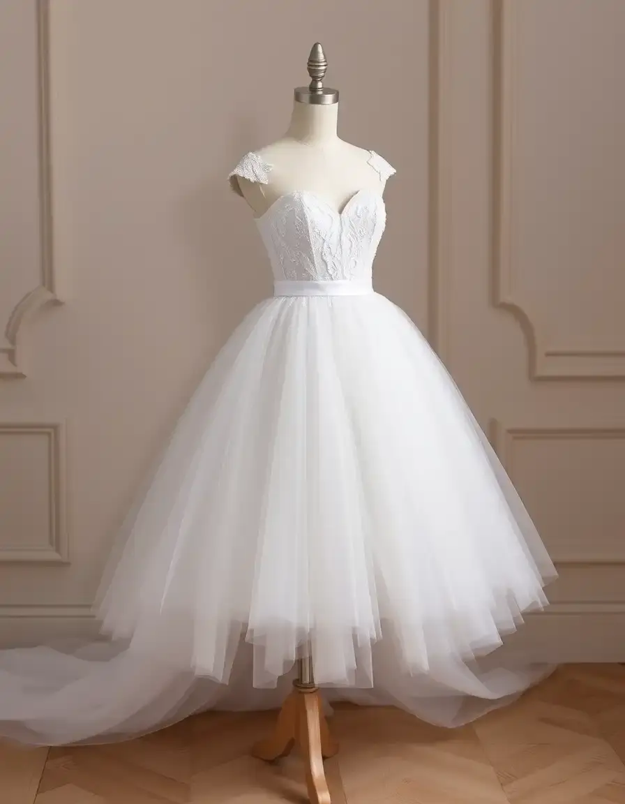 Robe courte mariage en tulle style princesse