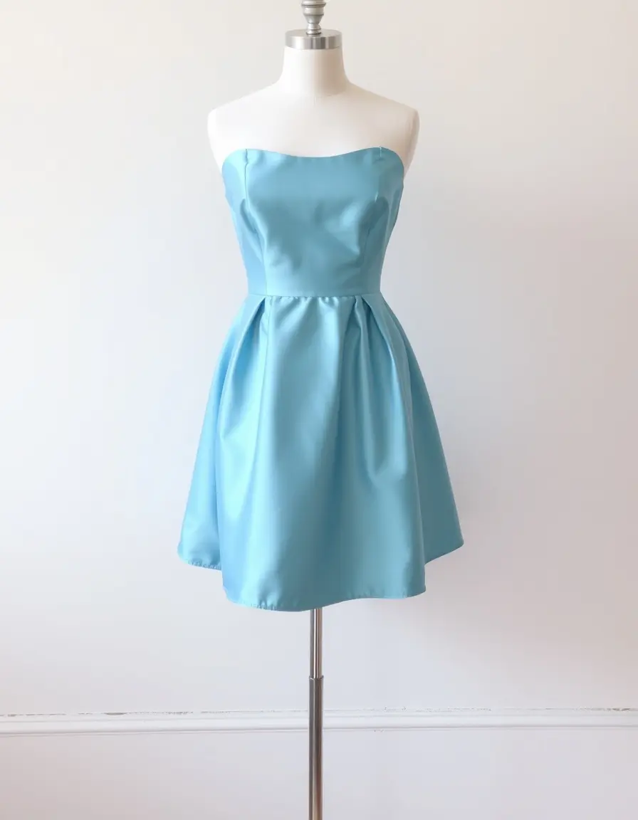 Robe courte mariage en satin simple et élégante