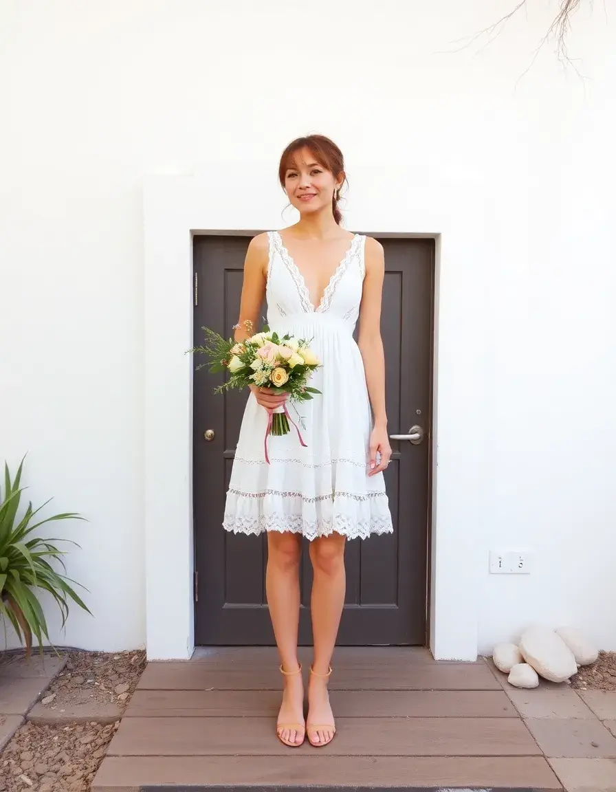 Robe courte mariage style bohème décontracté