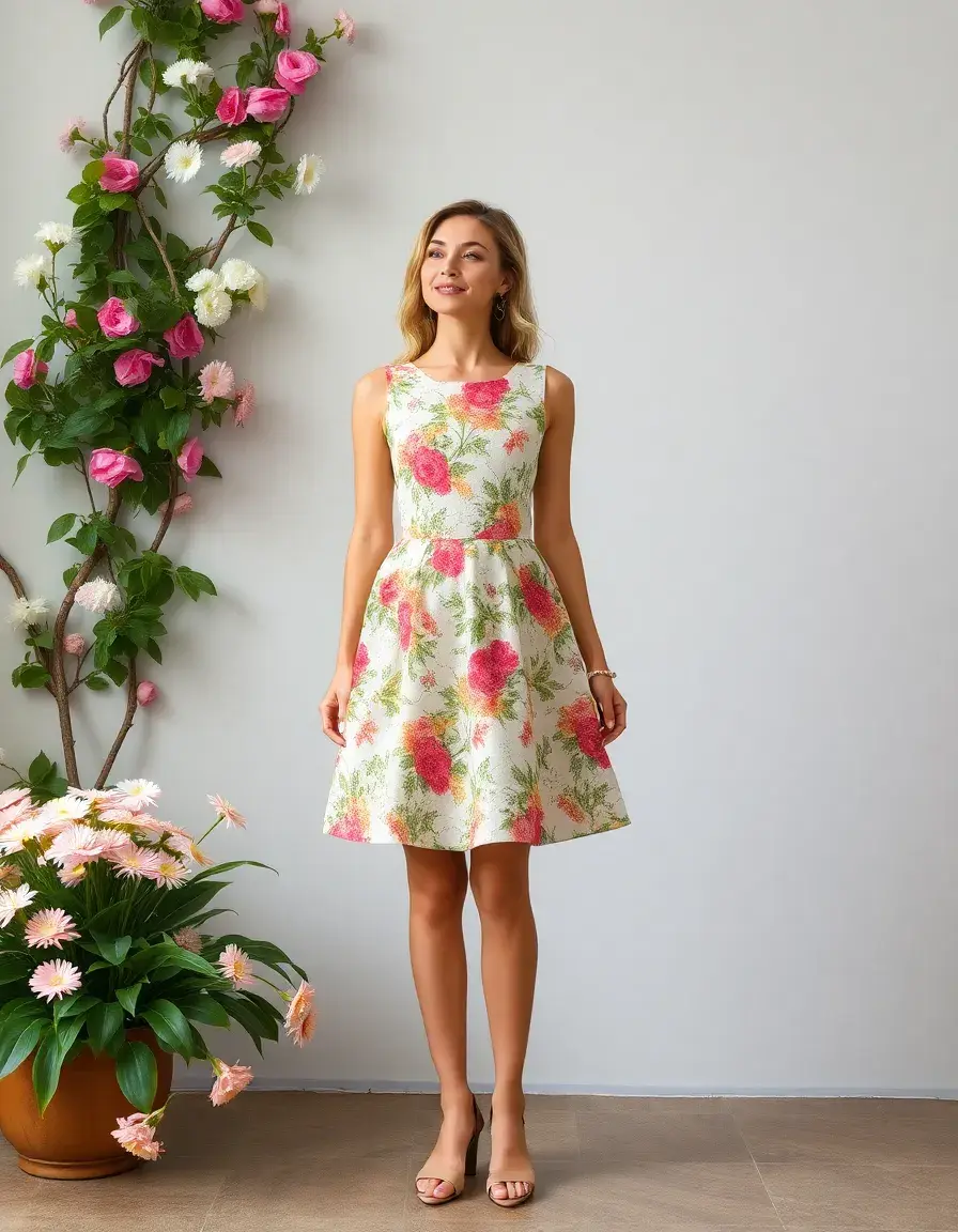 Robe courte mariage fleurie et fraîche