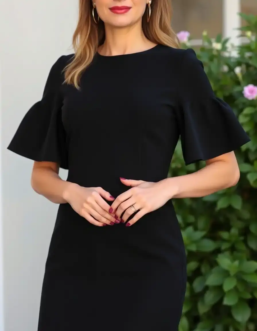 Classic Little Black Dress polyvalente longueur genou