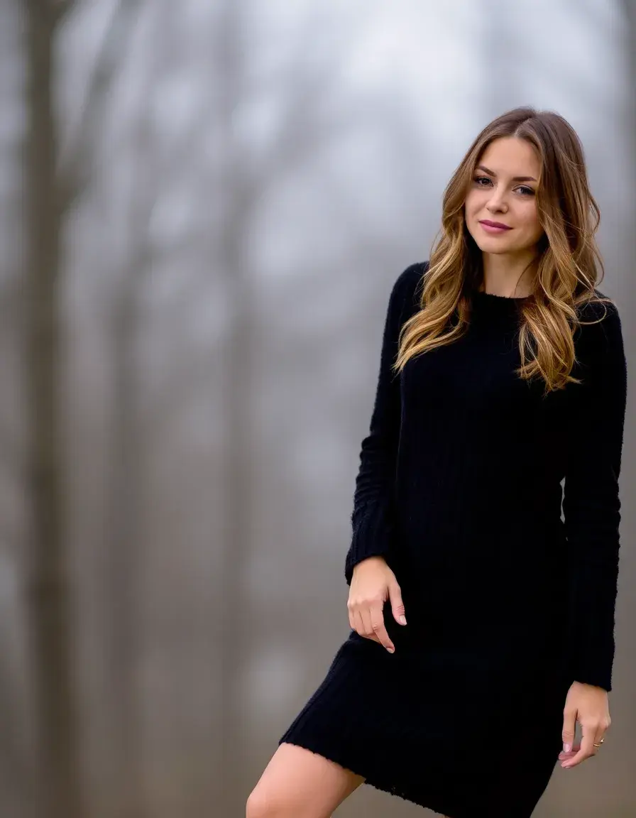 Knit Little Black Dress robe en maille confortable
