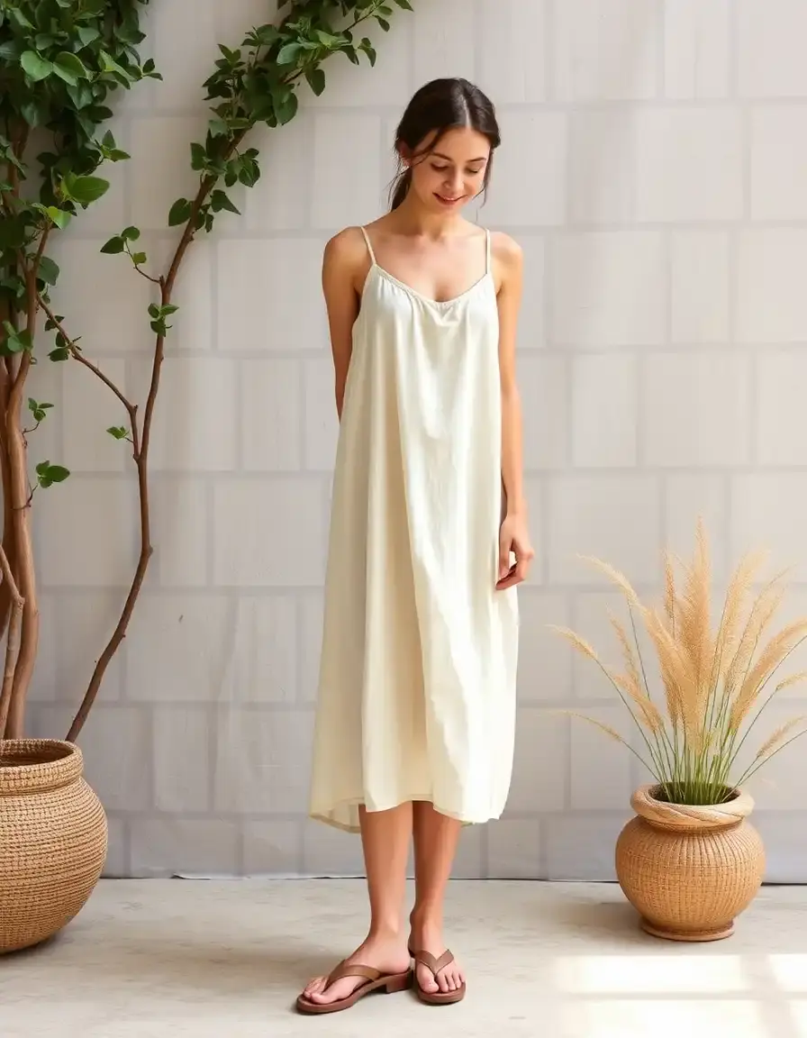 Linen Chemise Dress en tissu respirant