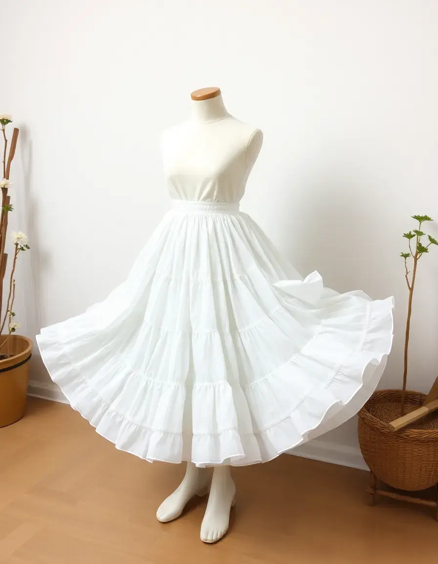 White Jupon Petticoat multicouche