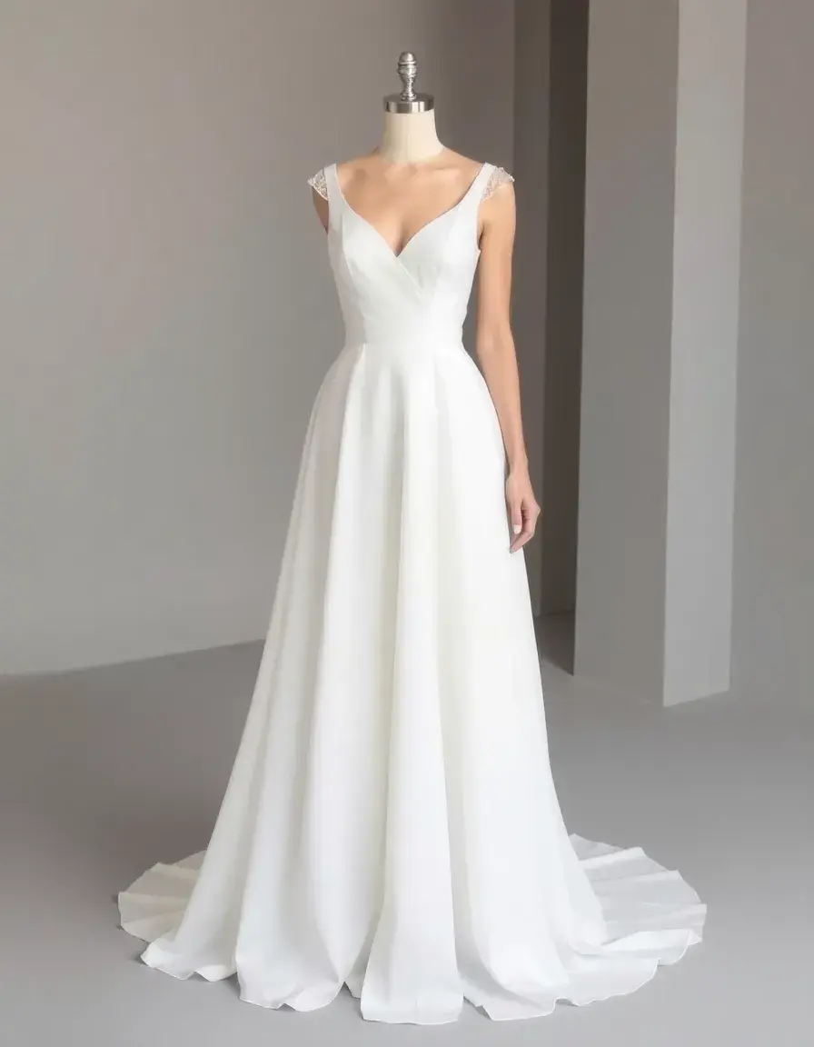 Inexpensive A-Line Bridal Gown