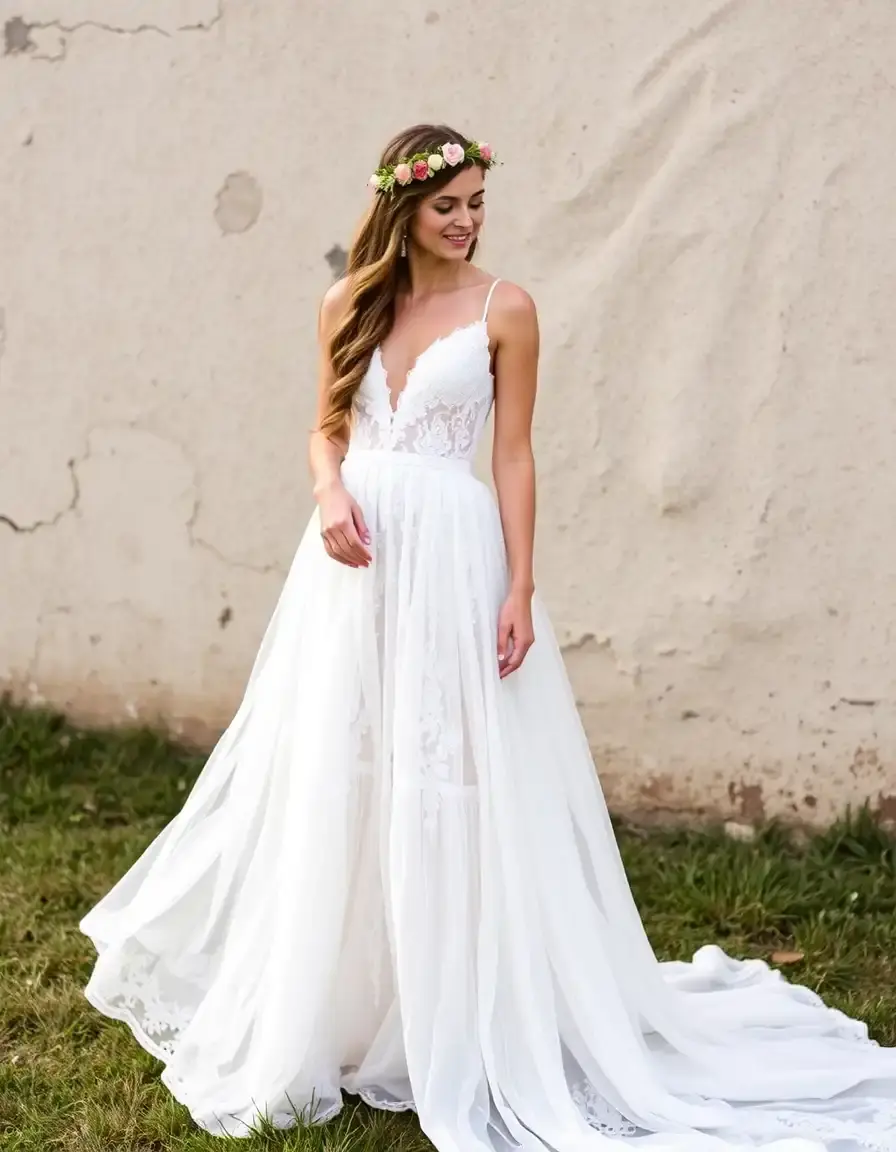 Cheap Bohemian Wedding Dress