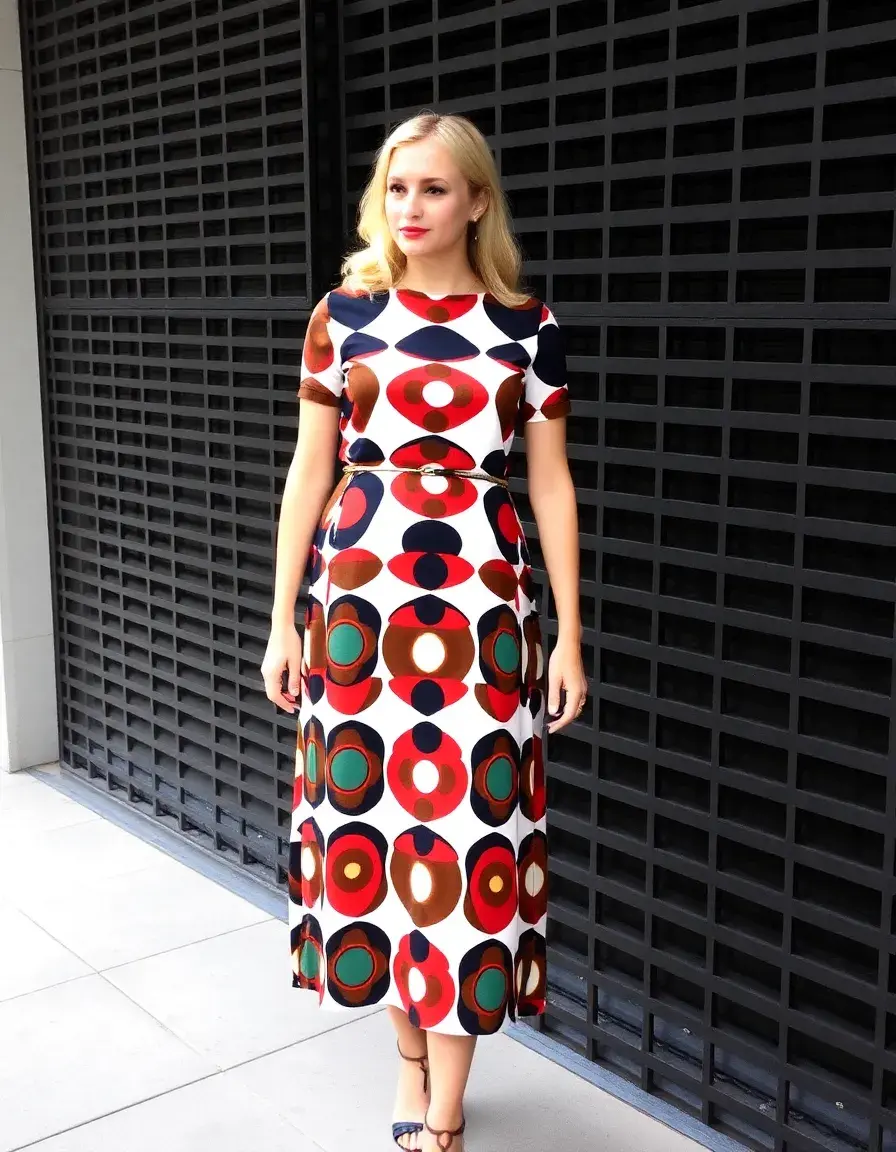 60s Mod Dress imprimés géométriques