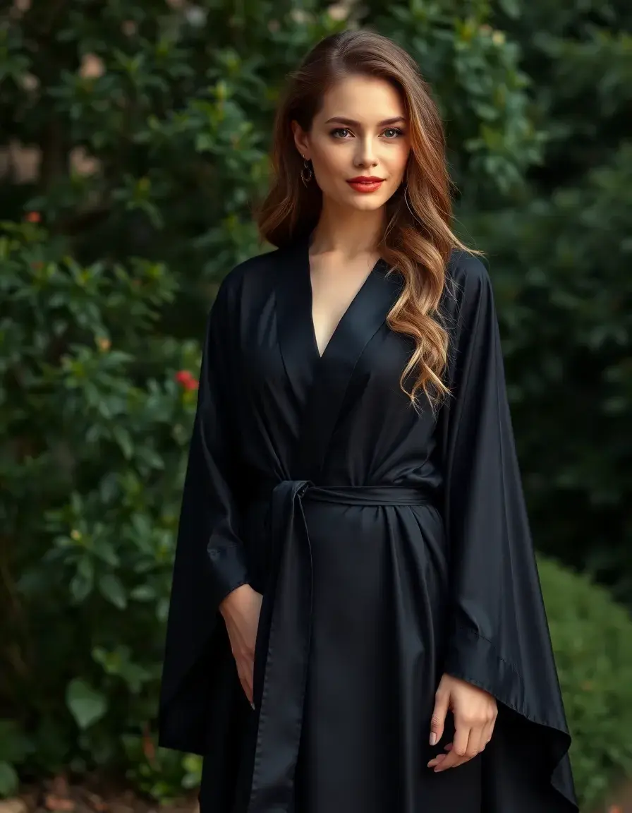 Robe avocat en soie noire haut de gamme