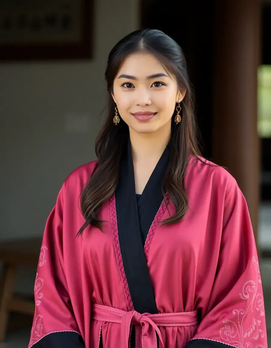 Robe de cour traditionnelle avec col spécifique