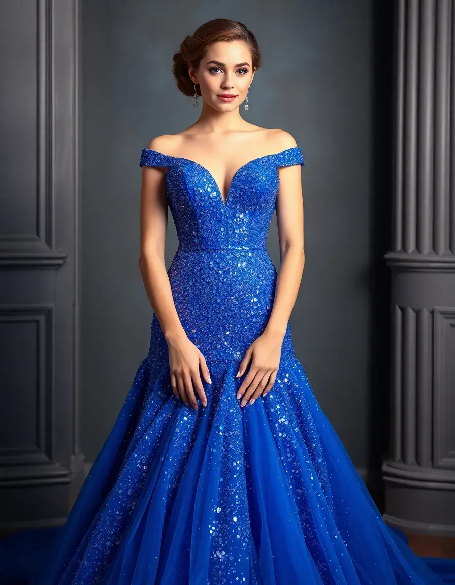 Sparkly Prom Ball Gown bleu