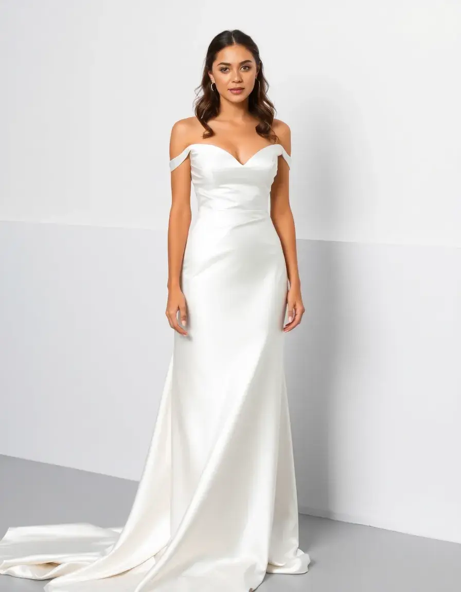 Robe baptême fille satin brillant