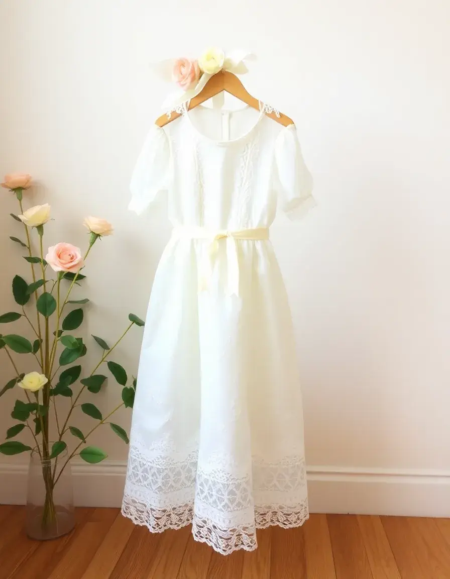 Robe baptême fille style vintage rétro