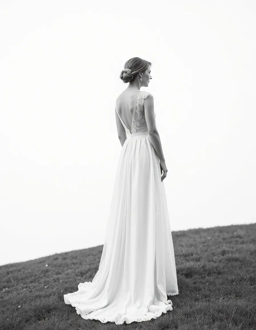 Robe baptême fille longue et élégante