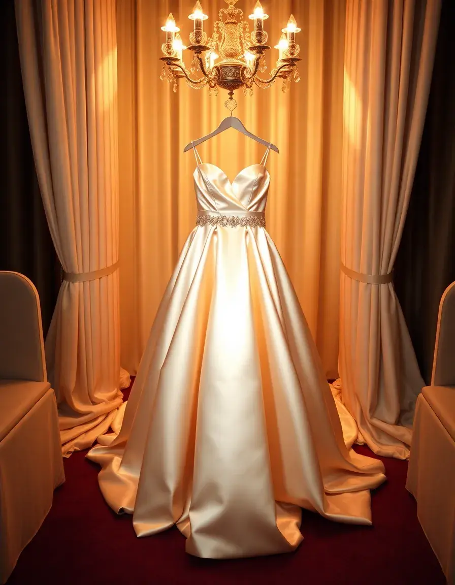 Robe de cérémonie en satin fluide et brillant