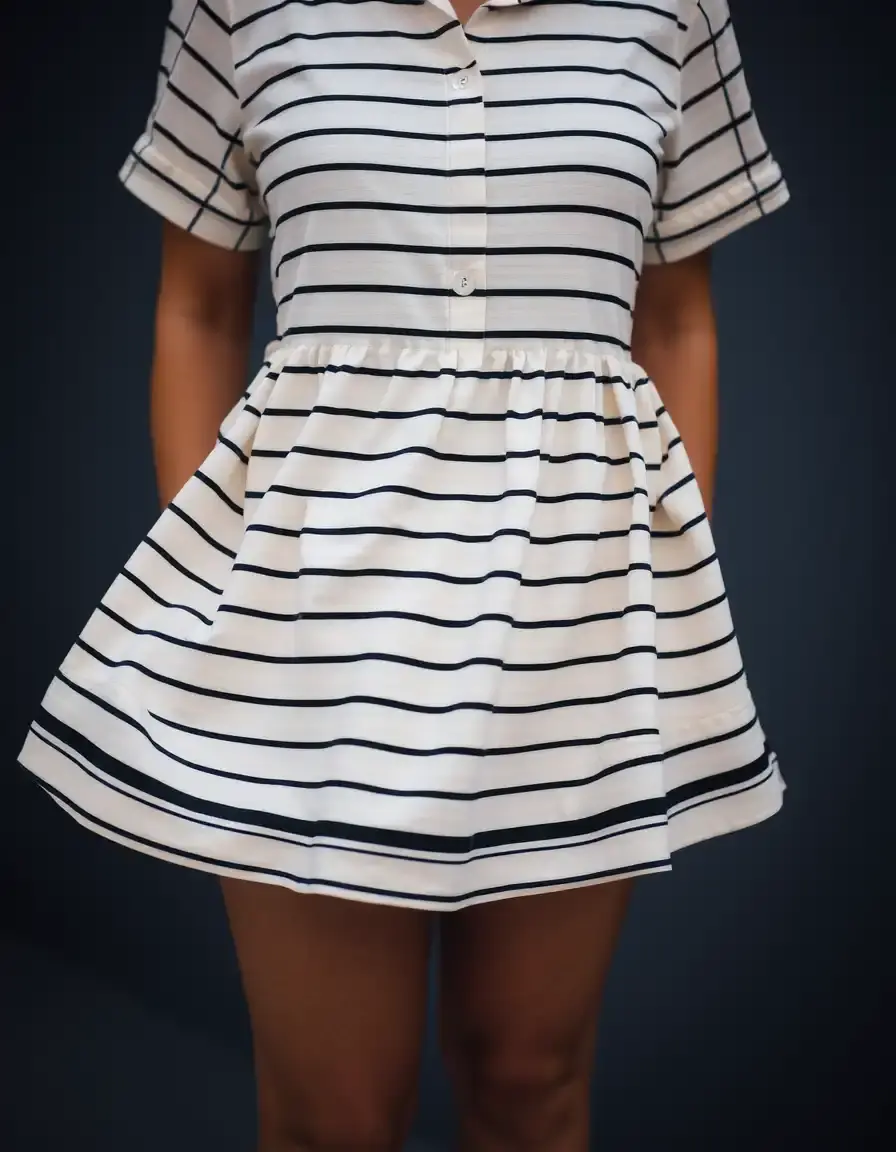 Robe chemise à rayures bleues et blanches