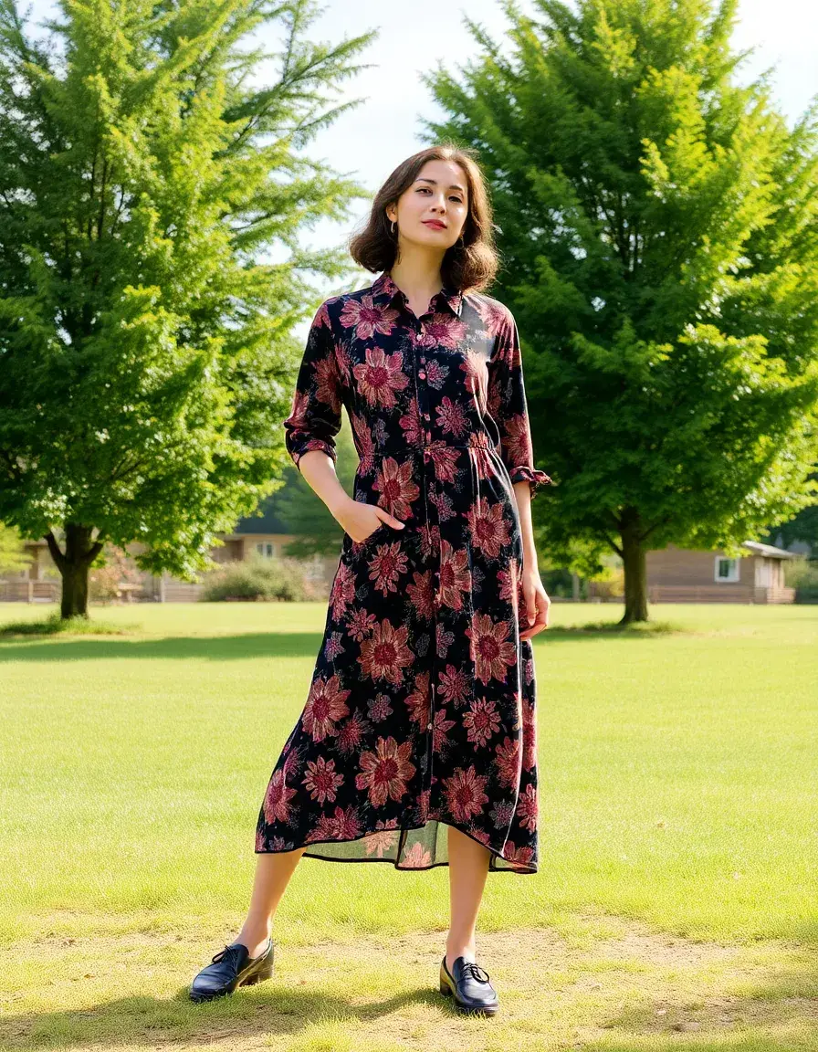 Robe chemise avec imprimés tendance