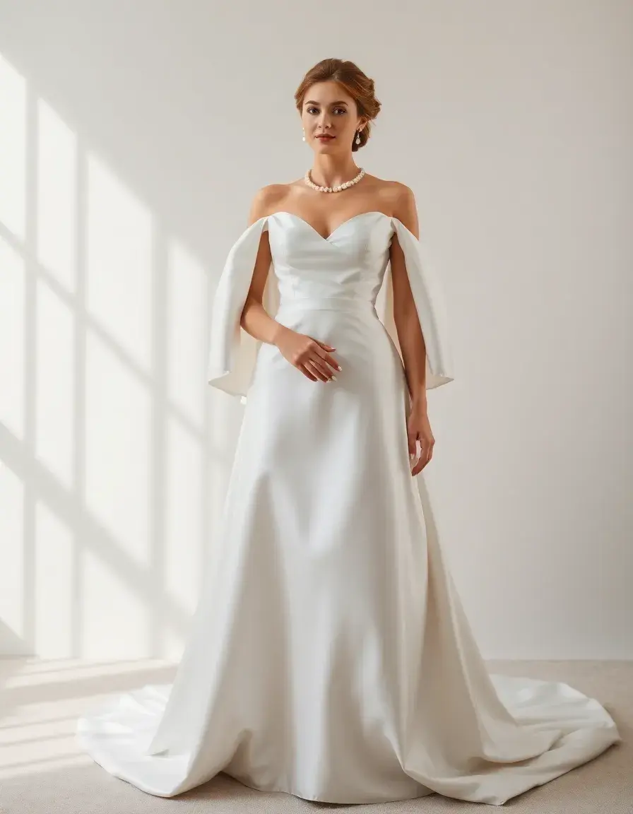 Robe en satin pour mariage civil