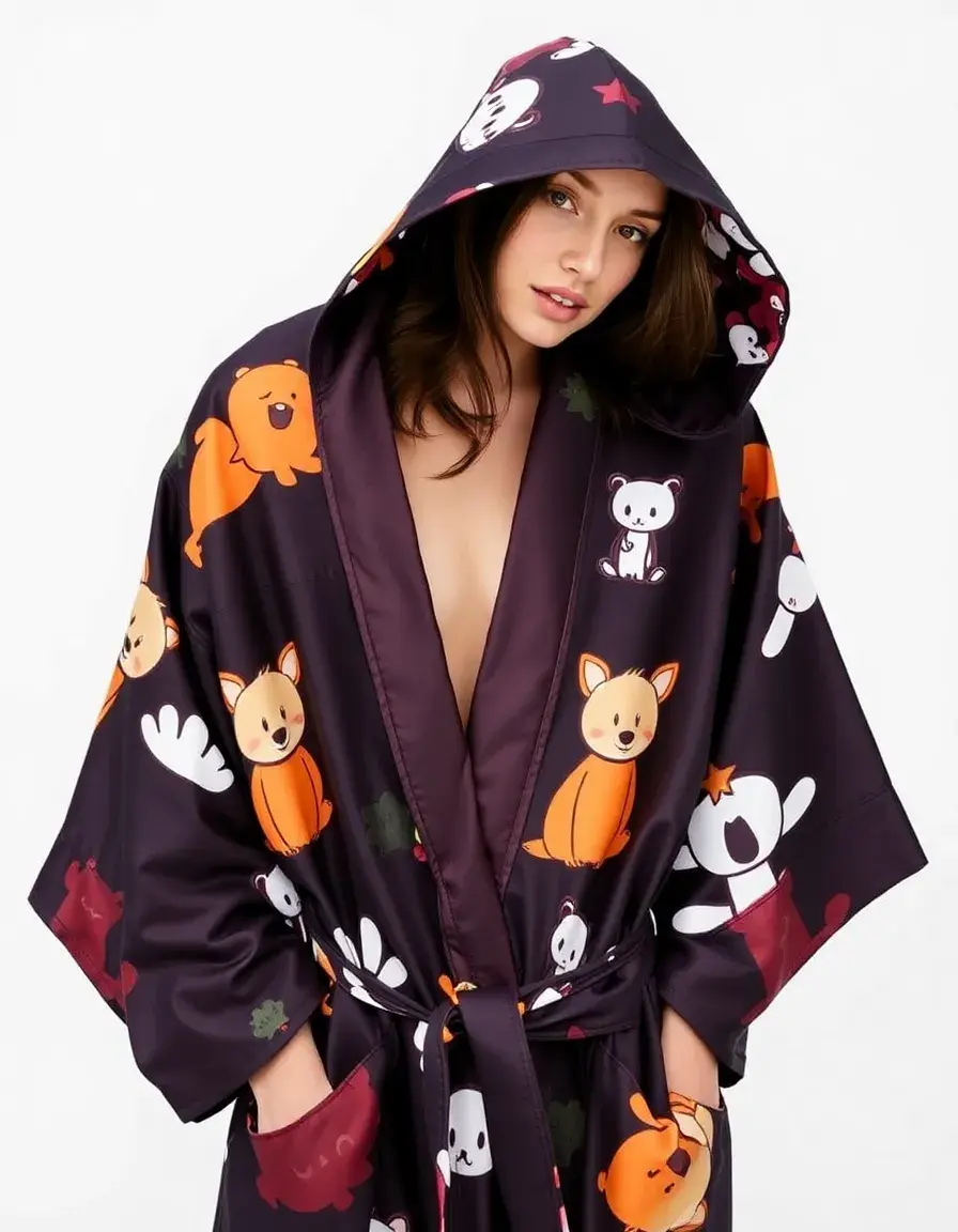 Robe de chambre enfant imprimé dessin animé