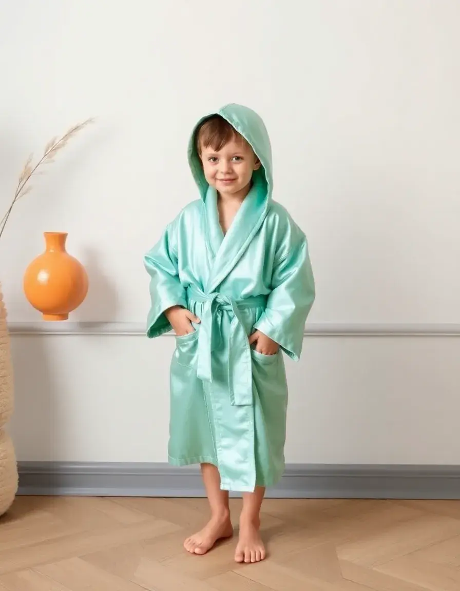 Robe de chambre enfant en satin