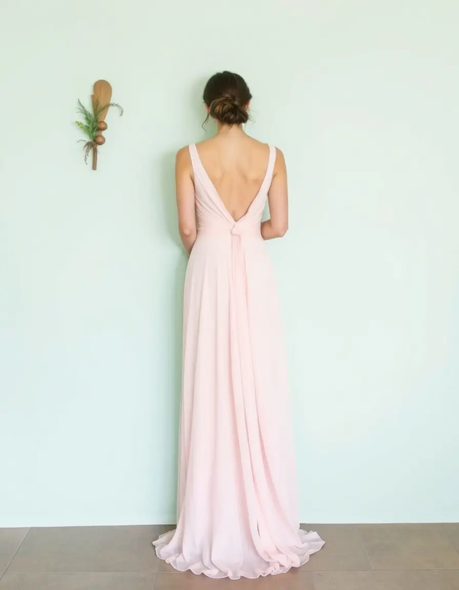 Robe de demoiselle d'honneur pastel fluide
