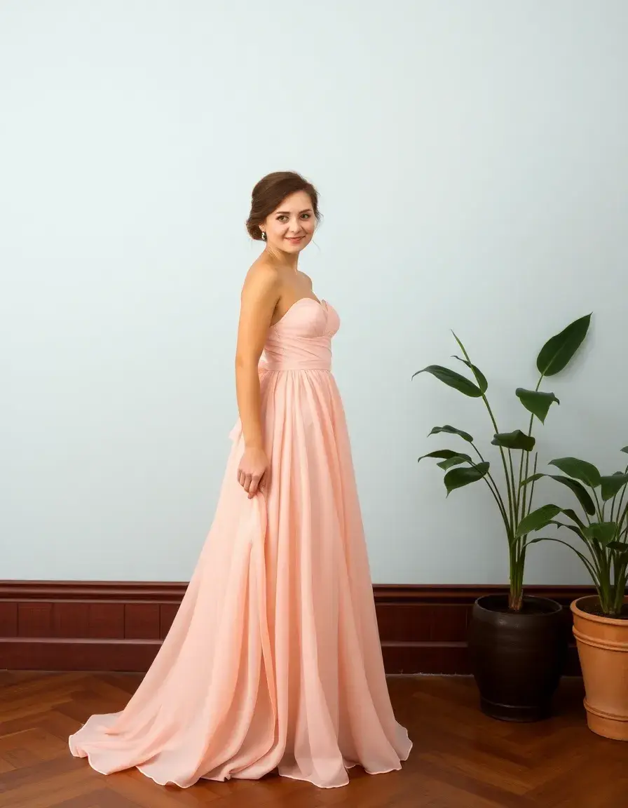 Robe en mousseline vaporeuse demoiselle d'honneur
