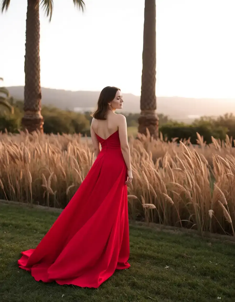 Robe de soirée classe chic rouge