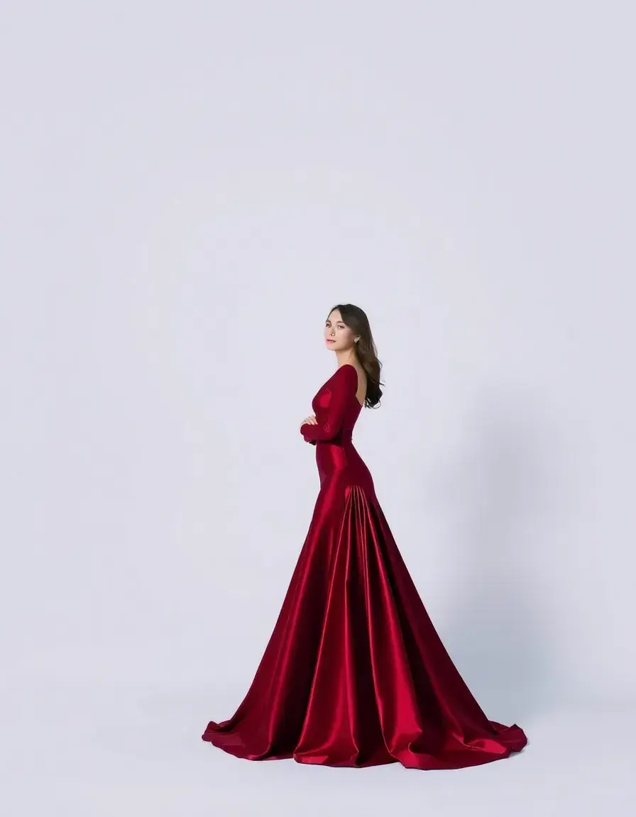 Robe de soirée classe chic à manches longues
