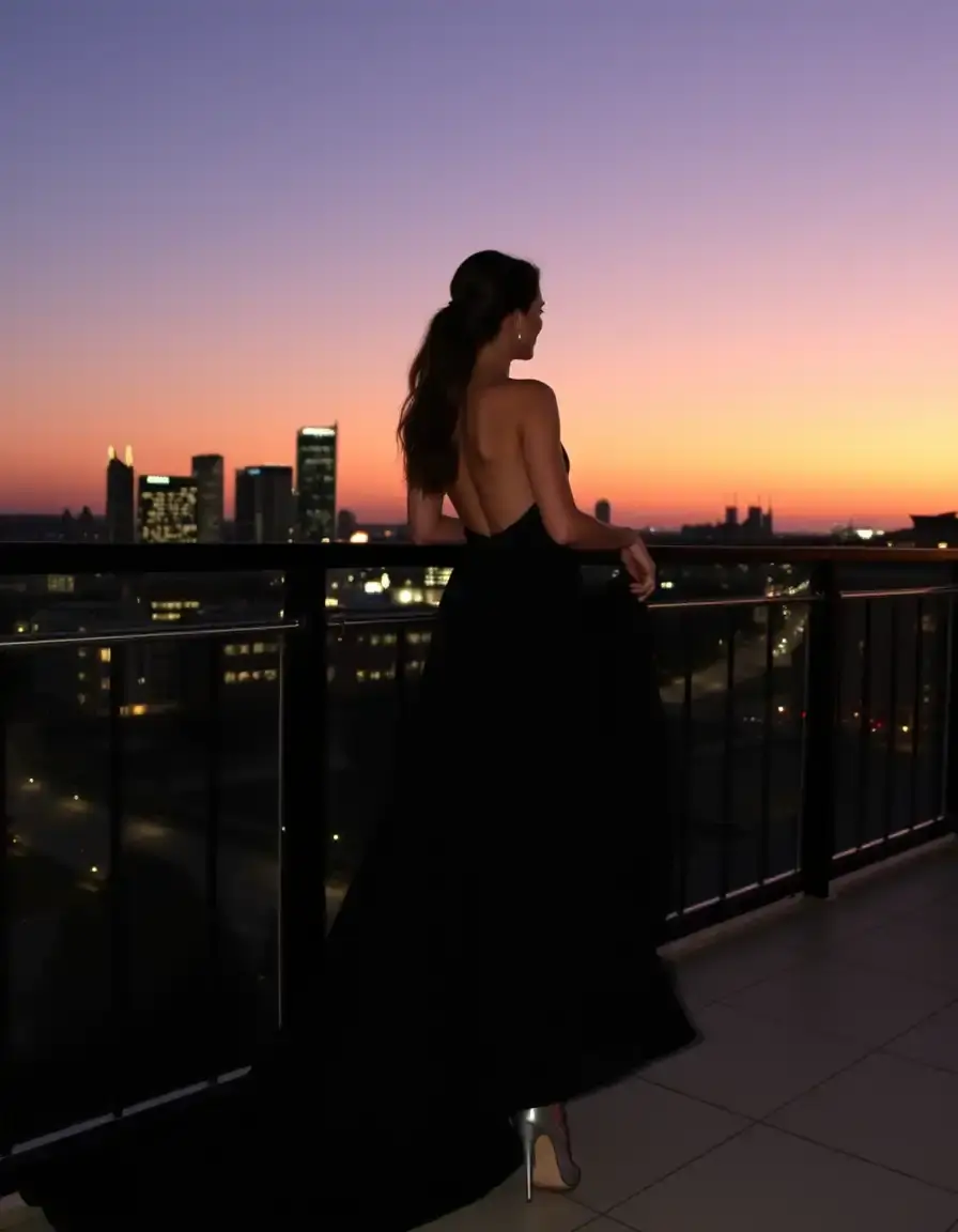 Robe de soirée longue noire élégante
