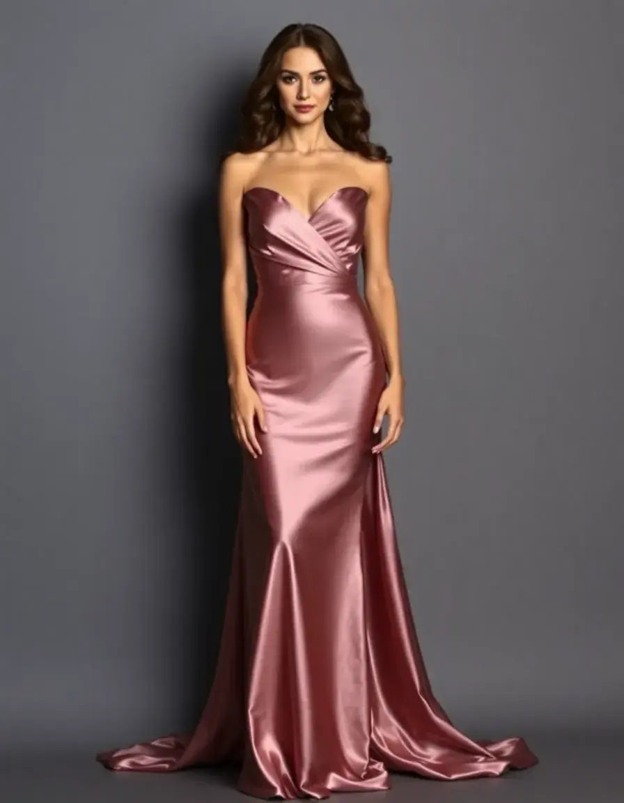Robe longue en satin élégante