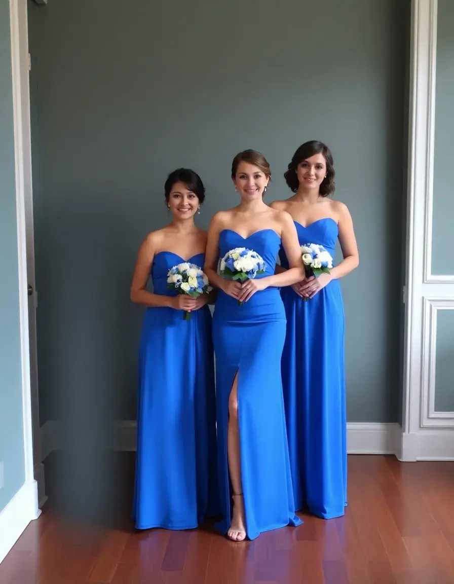 Robe demoiselle d honneur bleu élégante