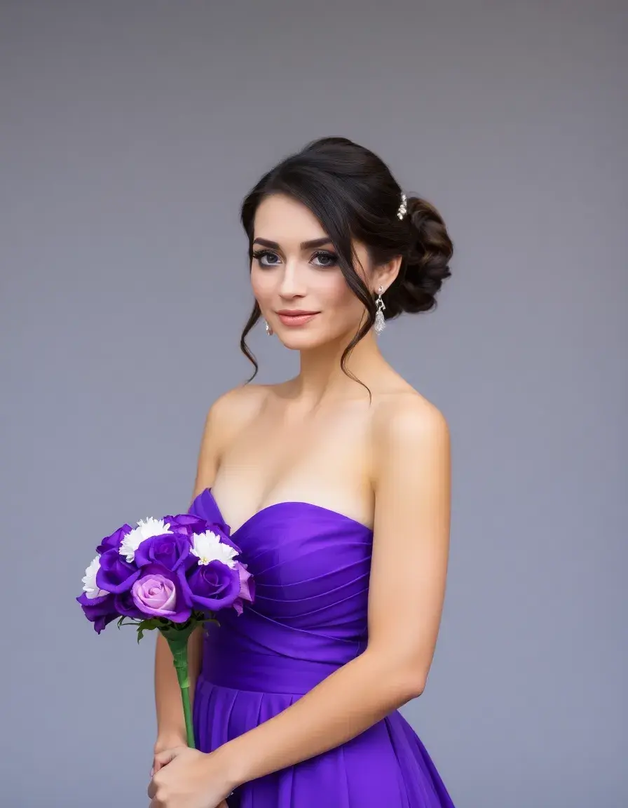 Robe demoiselle d honneur violette royale