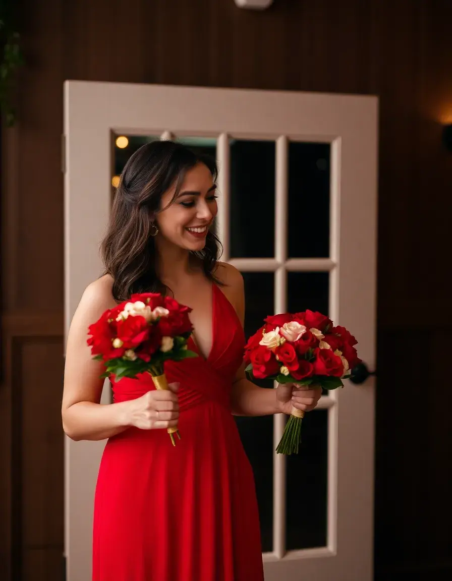 Robe demoiselle d honneur rouge passionnée