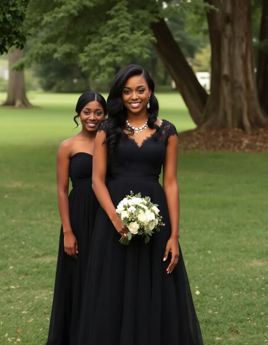 Robe demoiselle d honneur noire classique