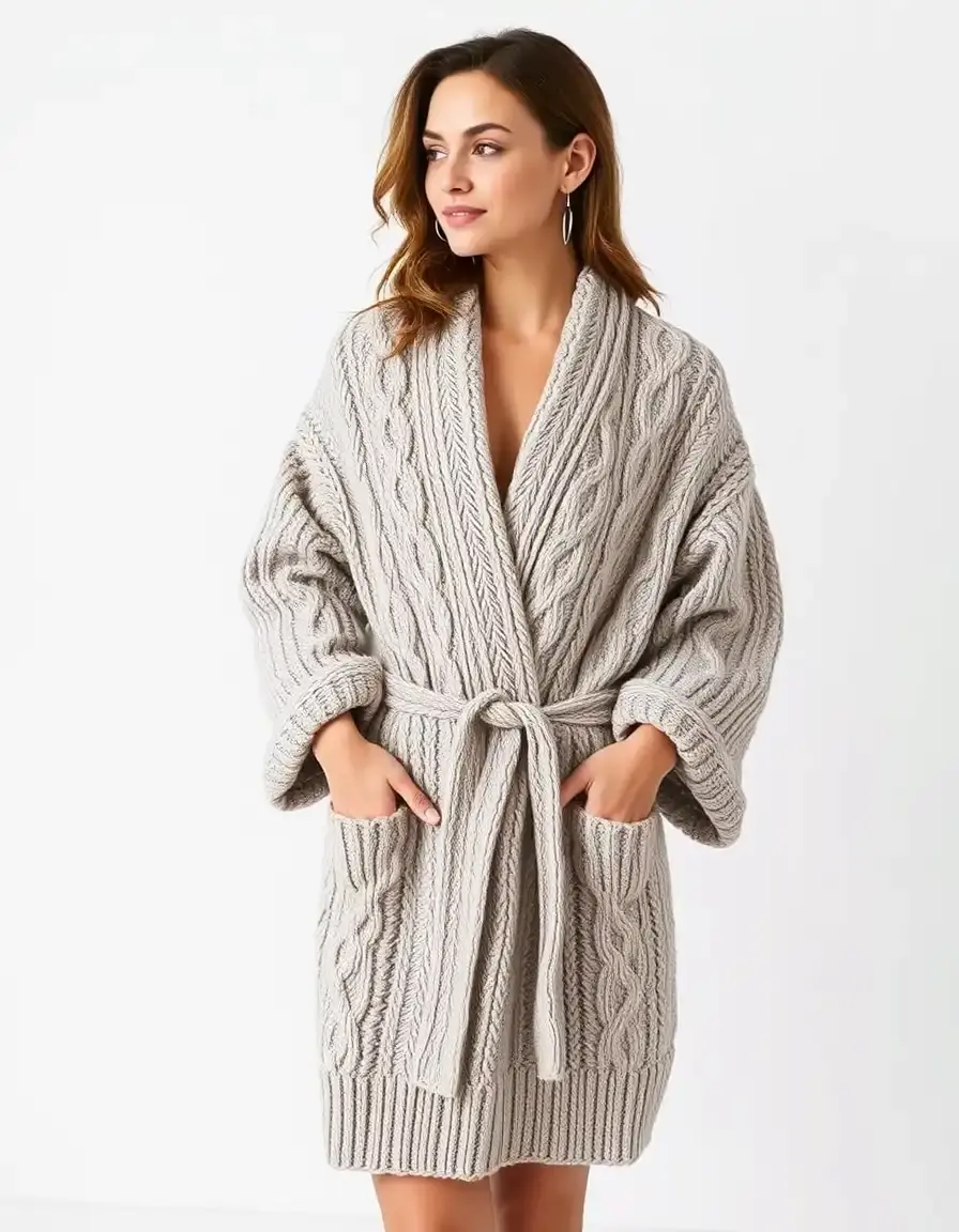 Knit Robe en maille torsadée