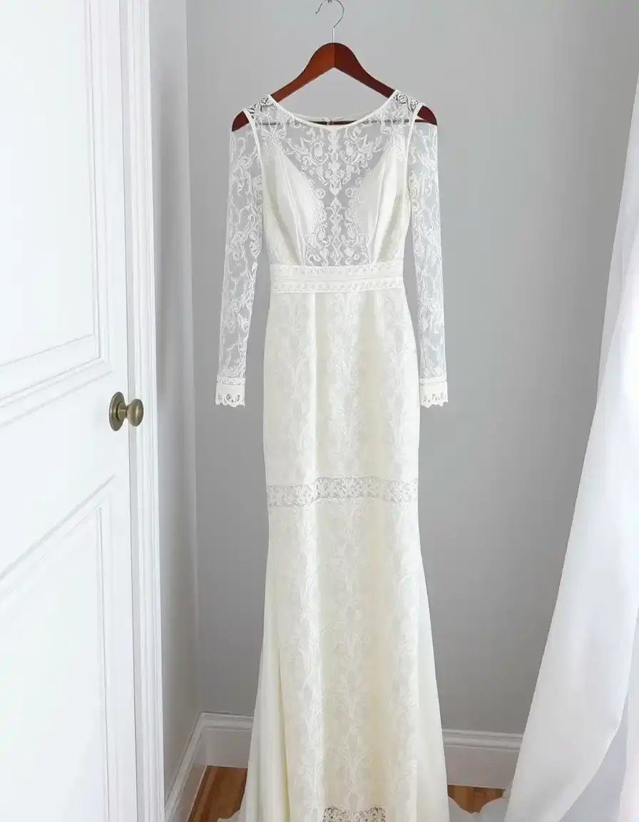 Robe de soirée en dentelle blanche élégante